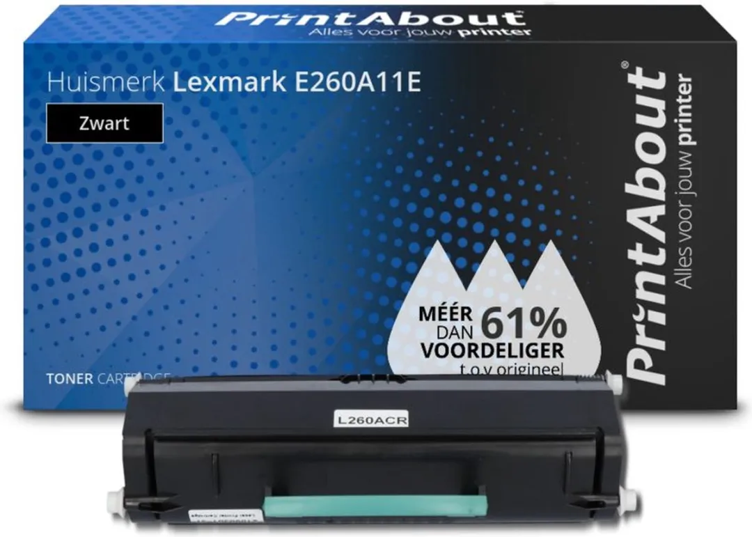 PrintAbout Lexmark E260A11E Toner - Zwart