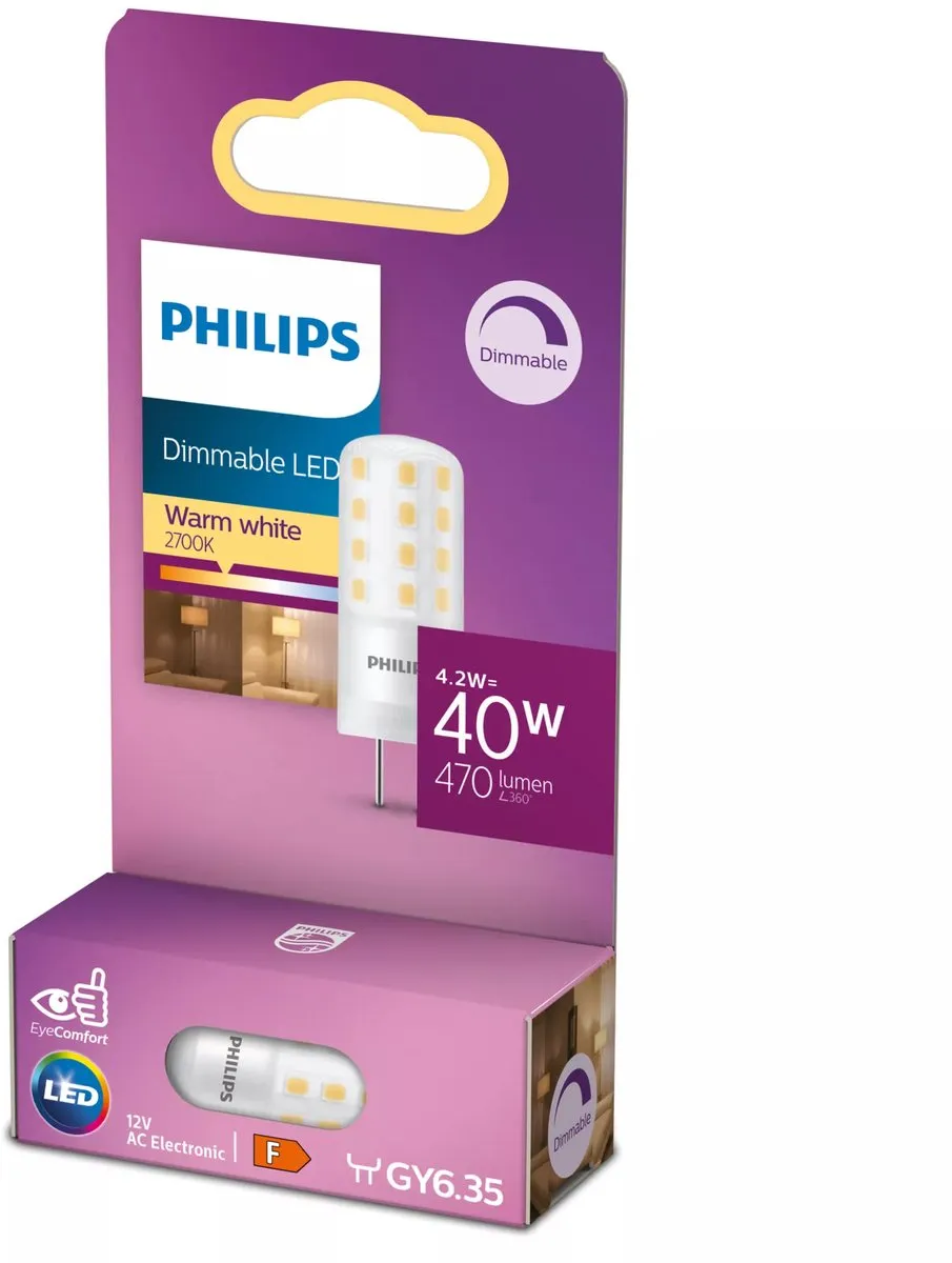 Philips LED Capsule GY6.35 4.2W Warmwit