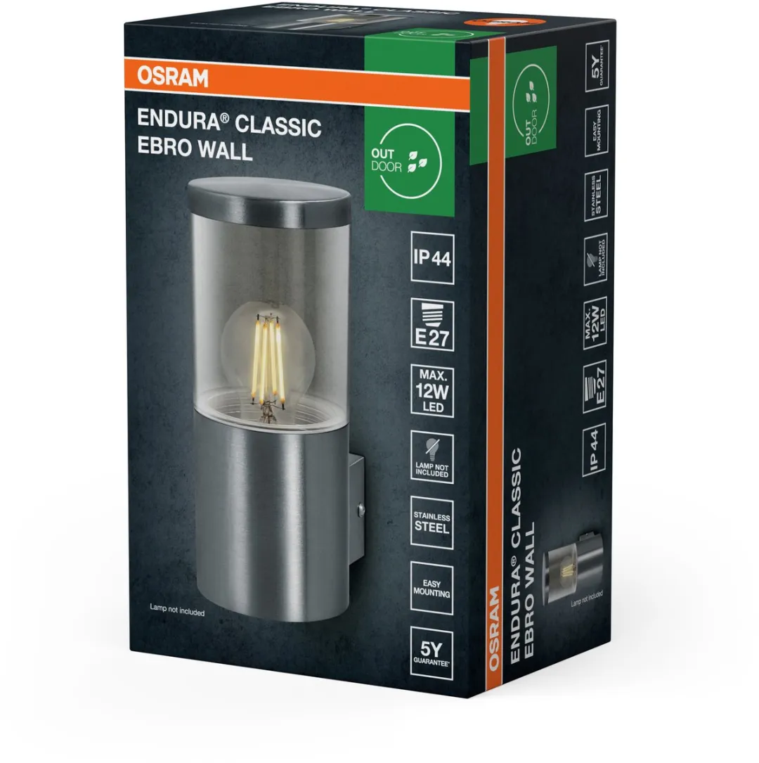 Osram Endura Classic Ebro Wall Wandlamp - Edelstaal - IP44 - afbeelding 6 van 6