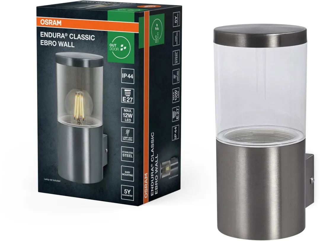 Osram Endura Classic Ebro Wall Wandlamp - Edelstaal - IP44