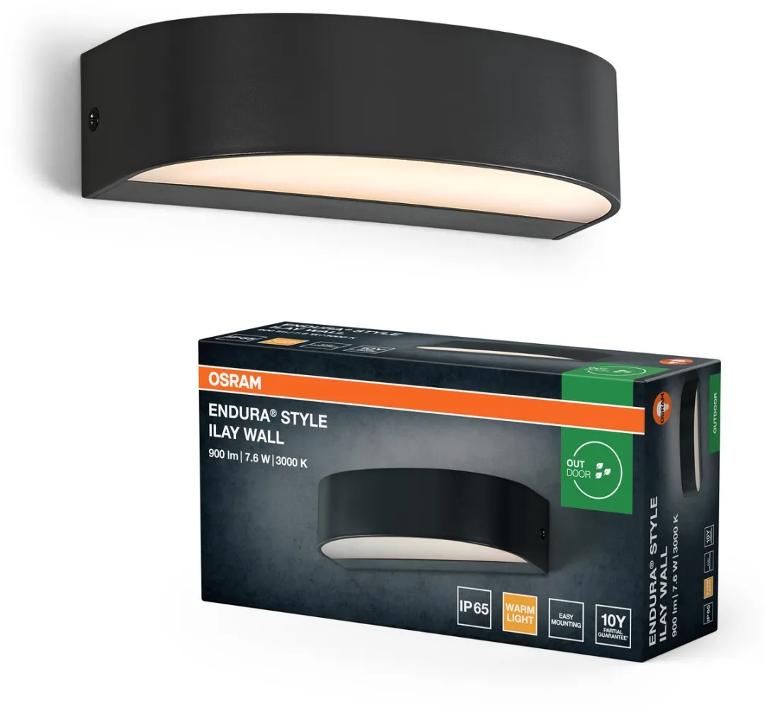 Osram Endura Style Ilay Wandlamp 7,6W - 450lm - Donkergrijs
