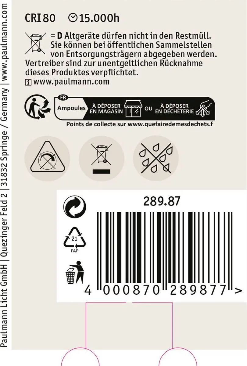 Paulmann Filament LED Globe G60 E27 7W 806lm - 2700K