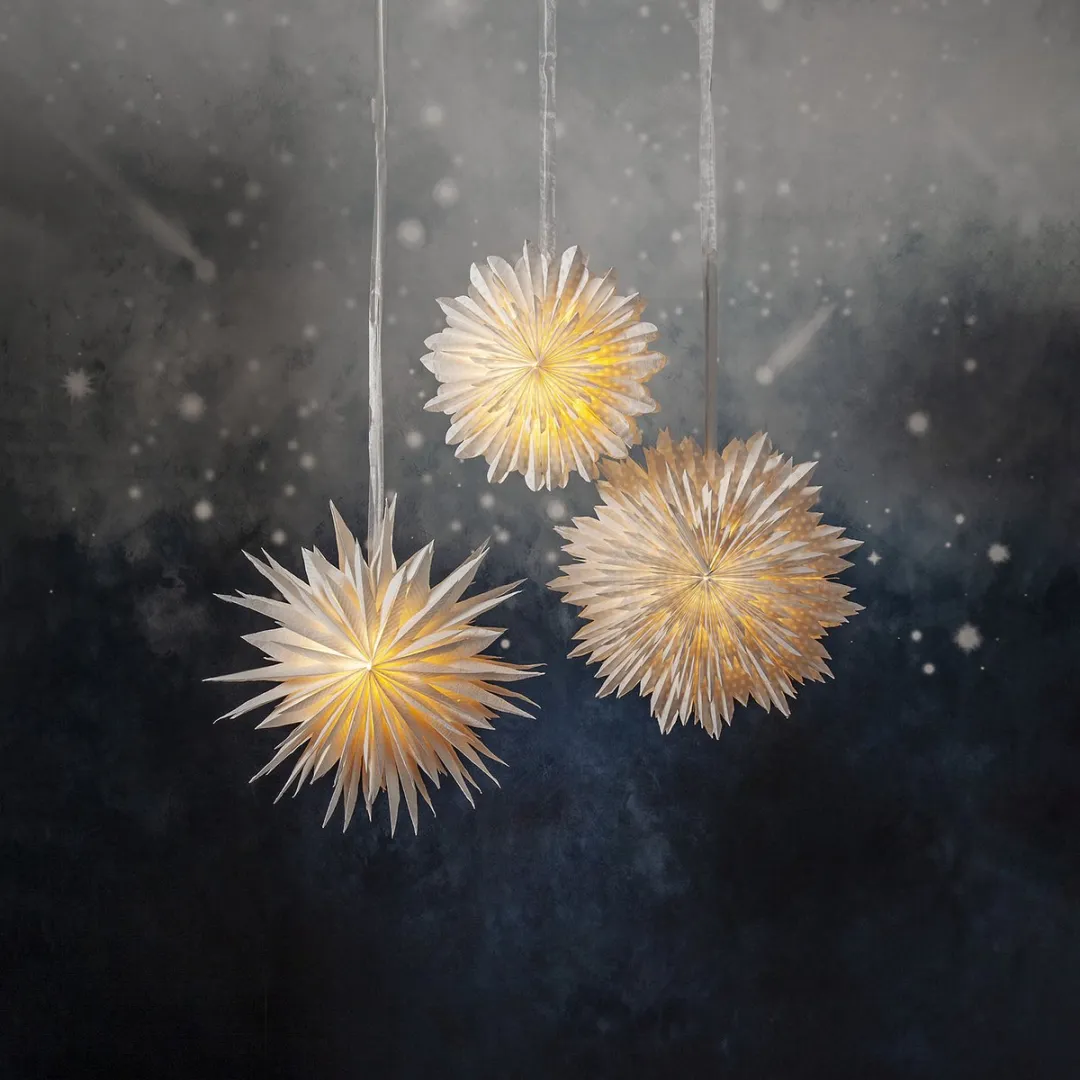 Star Trading Papieren Ster Wolk Kerstdecoratie 60cm - Wit Gerecycled