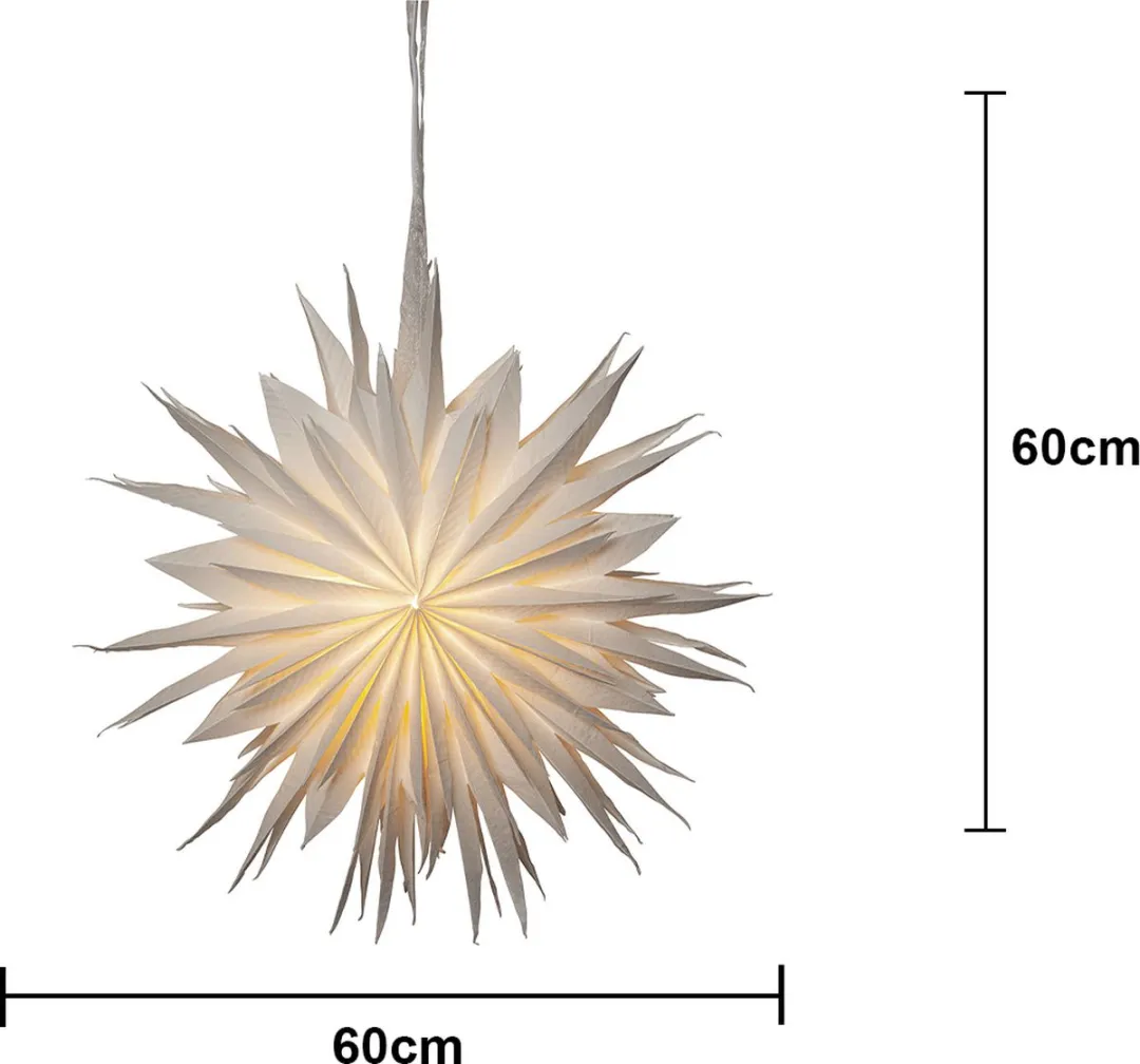 Star Trading Papieren Ster Wolk Kerstdecoratie 60cm - Wit Gerecycled