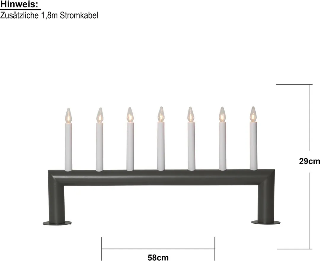 Star Trading Circum 7-lichts Kaarsenboog - Antraciet