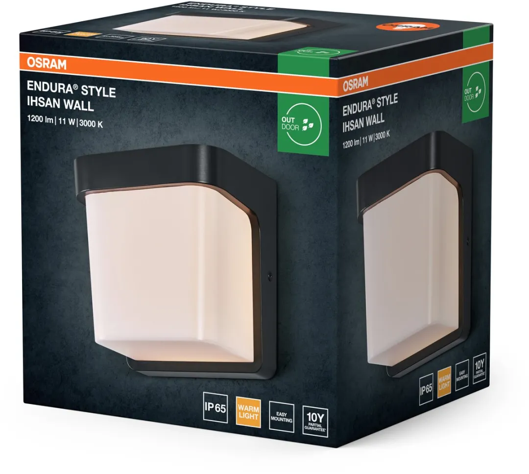 Osram Endura Style Ihsan Wandlamp IP65 11W 550lm - Donkergrijs - afbeelding 6 van 6