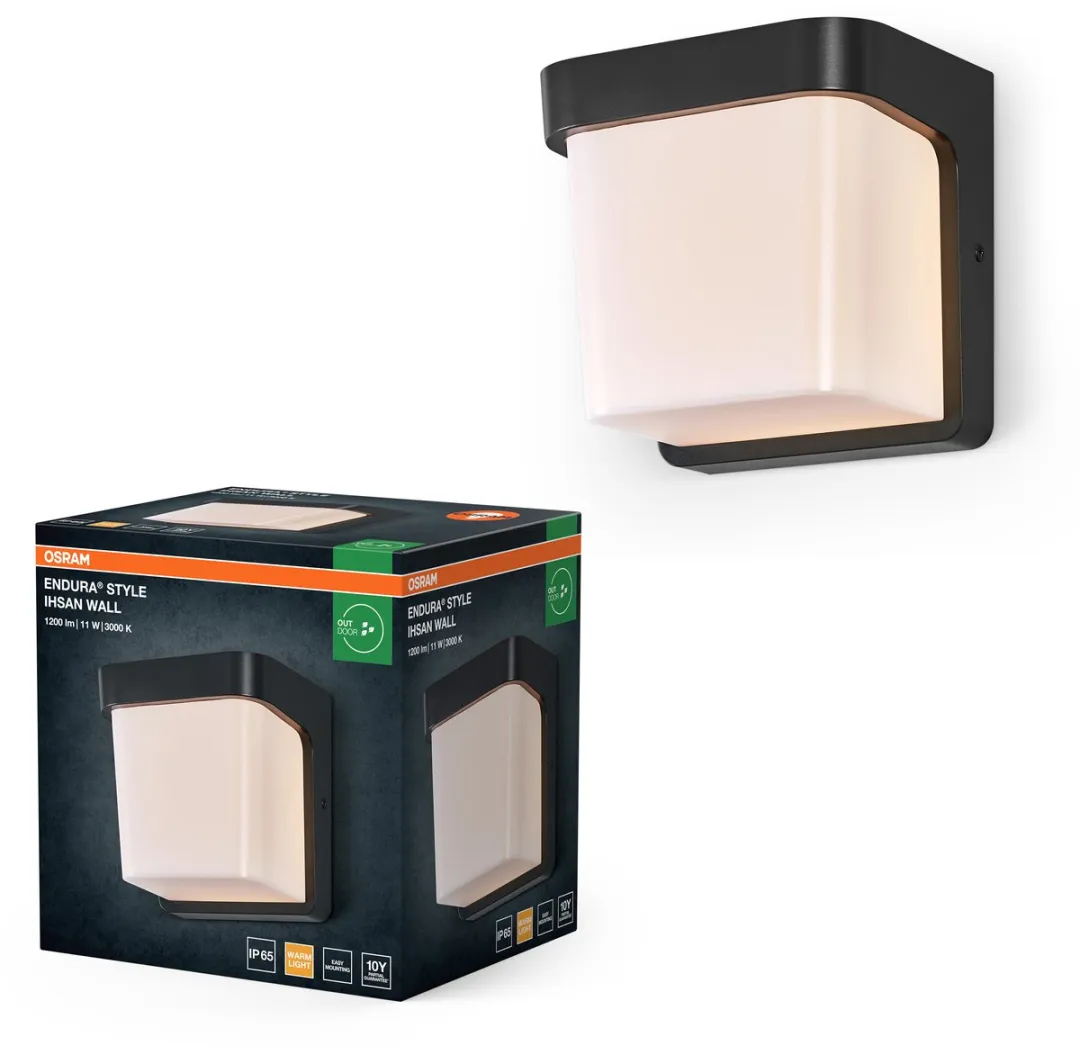 Osram Endura Style Ihsan Wandlamp IP65 11W 550lm - Donkergrijs