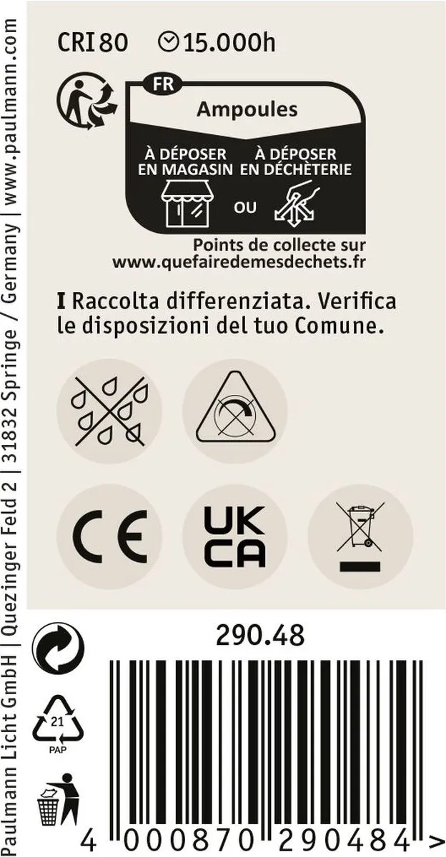 Paulmann LED Reflector R50 E14 5W 420lm - Zilver