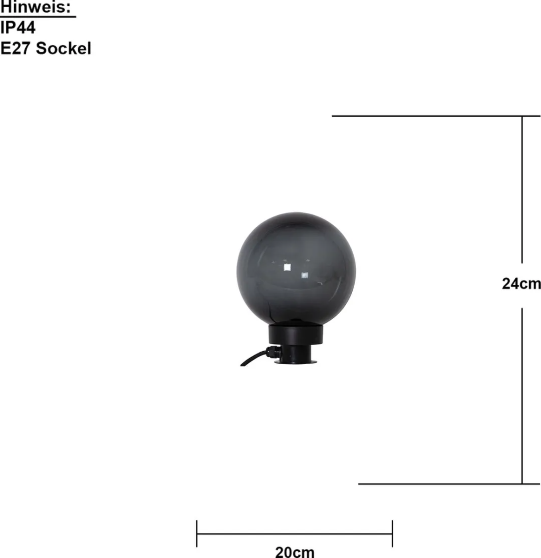 Star Trading Orby Padlamp Zwart E27 24cm - afbeelding 6 van 6