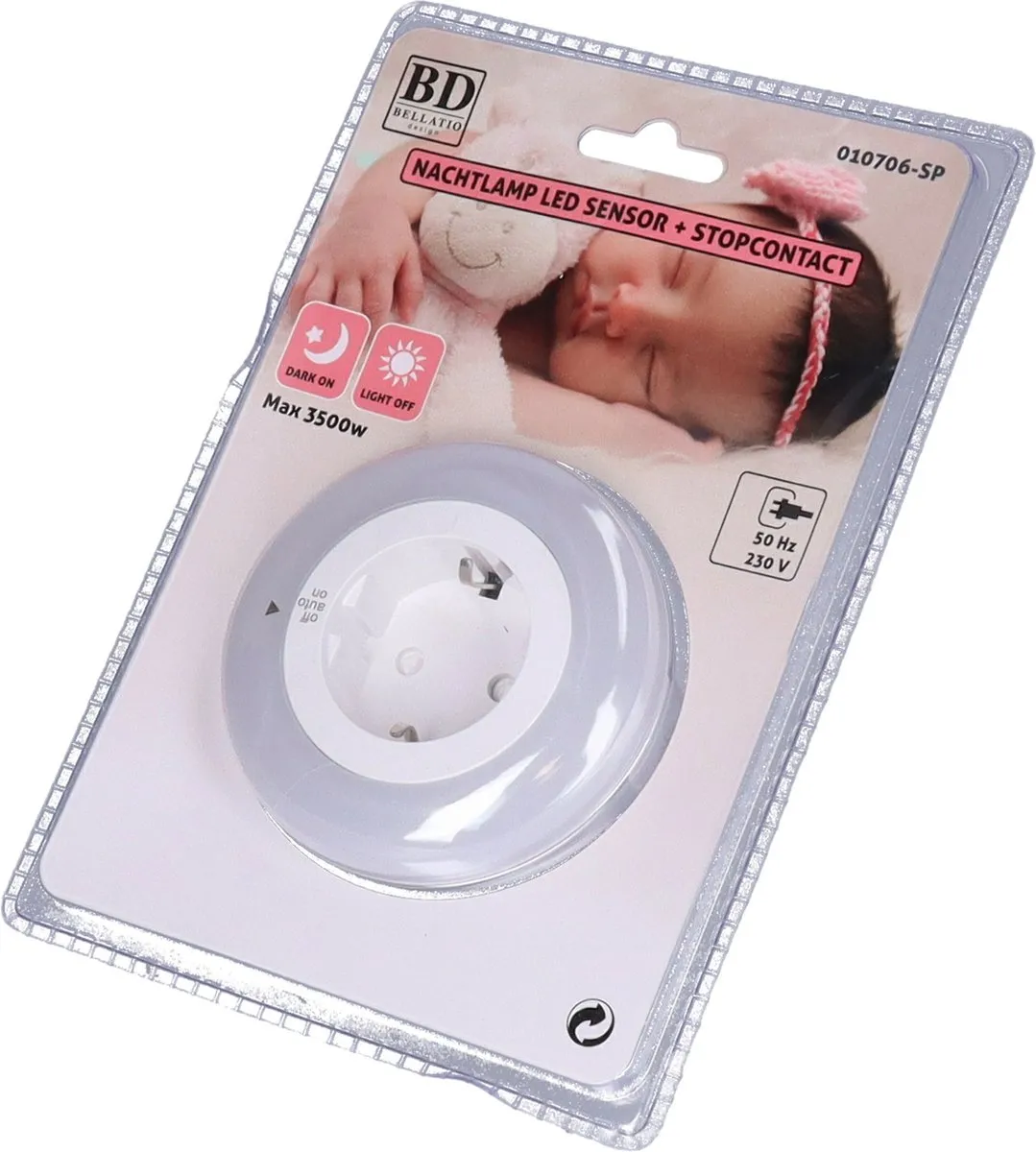 Bellatio Design LED Nachtlamp met lichtsensor - 3 Stuks