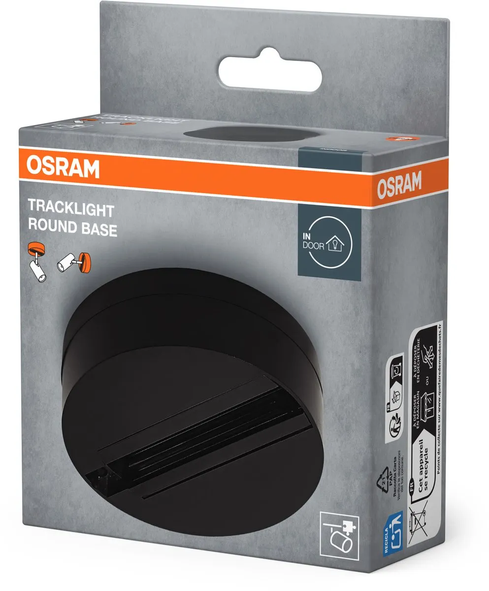 Osram Tracklight Round Basisstation - Zwart