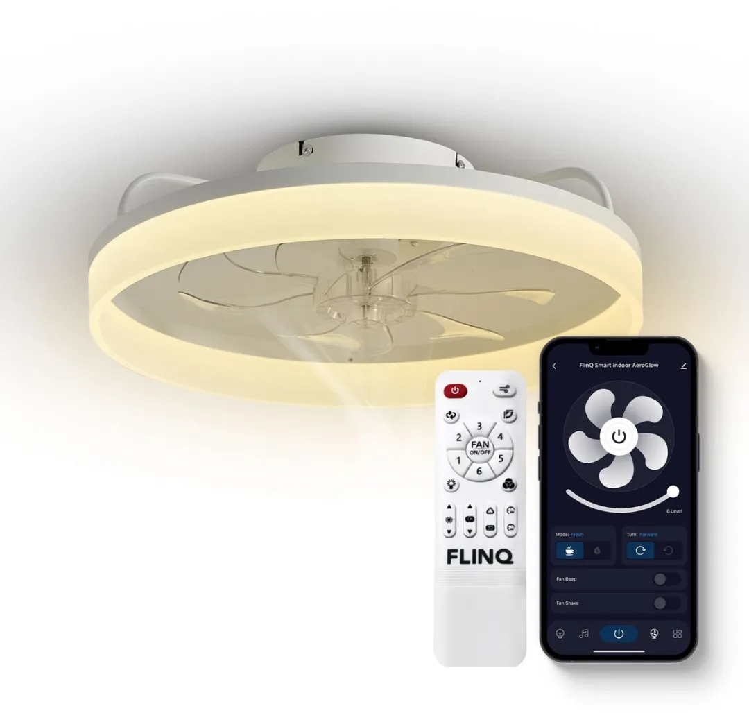 FlinQ AeroGlow Plafondventilator 50cm Wit