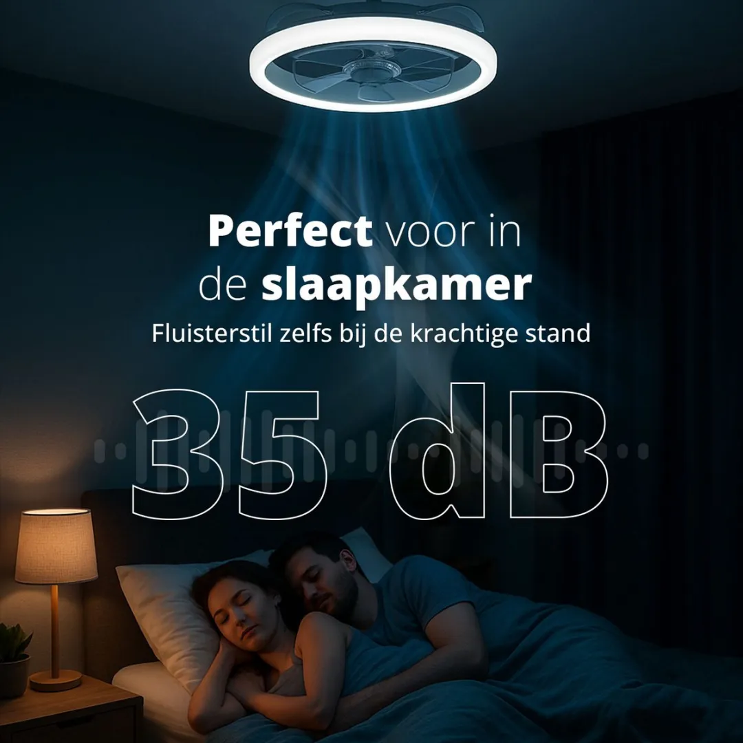 FlinQ AeroGlow Plafondventilator 50cm Wit - 7 Bladen
