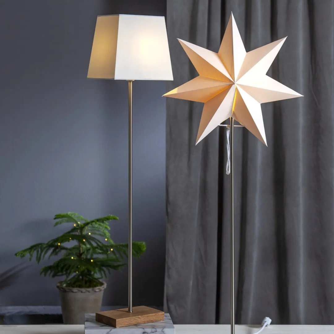 Star Trading Moa Vloerlamp - Zilver - E14