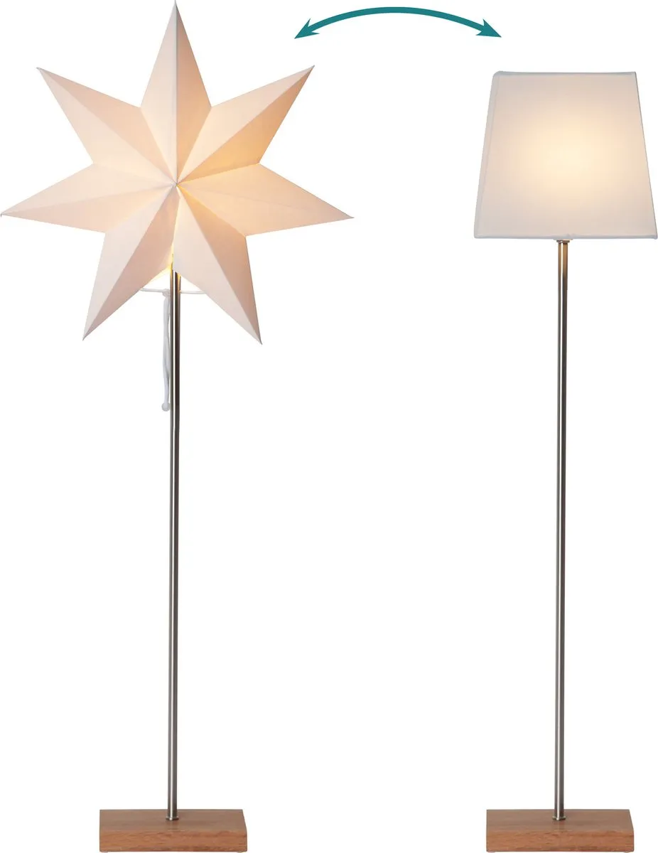 Star Trading Moa Vloerlamp - Zilver - E14