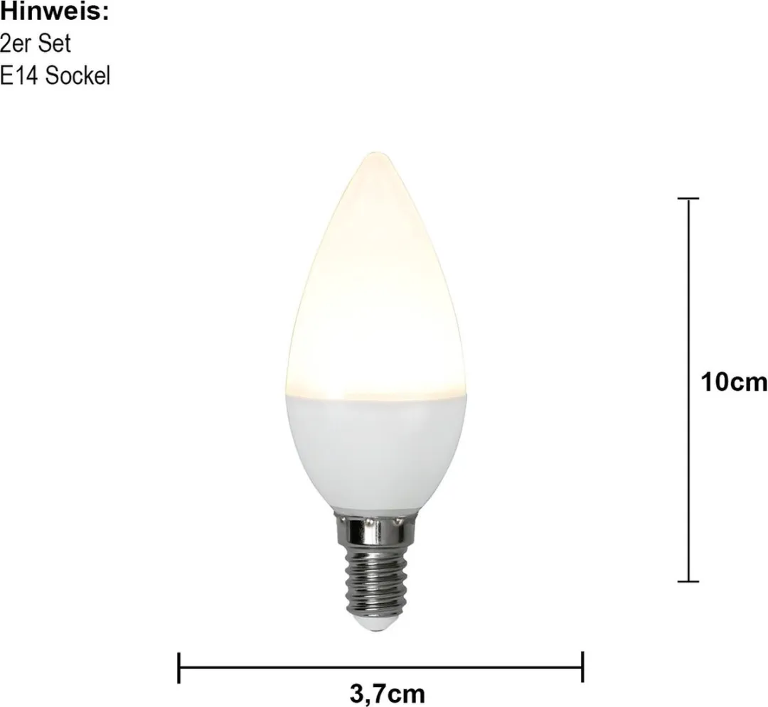 Star Trading LED Gloeilampenset Opaque Basic 2 Stuks - E14 5.5W 470lm Warm Wit