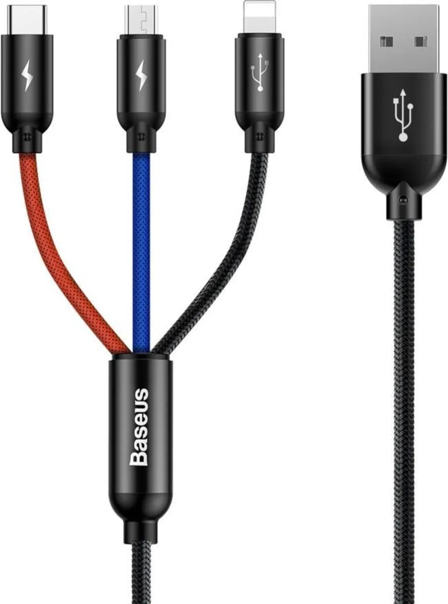 Baseus Color 3in1 USB Kabel CAMLT-BSY01