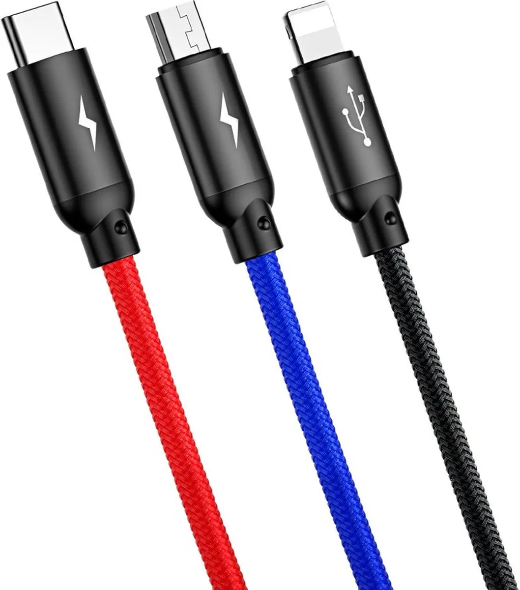 Baseus Color 3in1 USB Kabel CAMLT-BSY01 - 1.2M - Meerkleurig