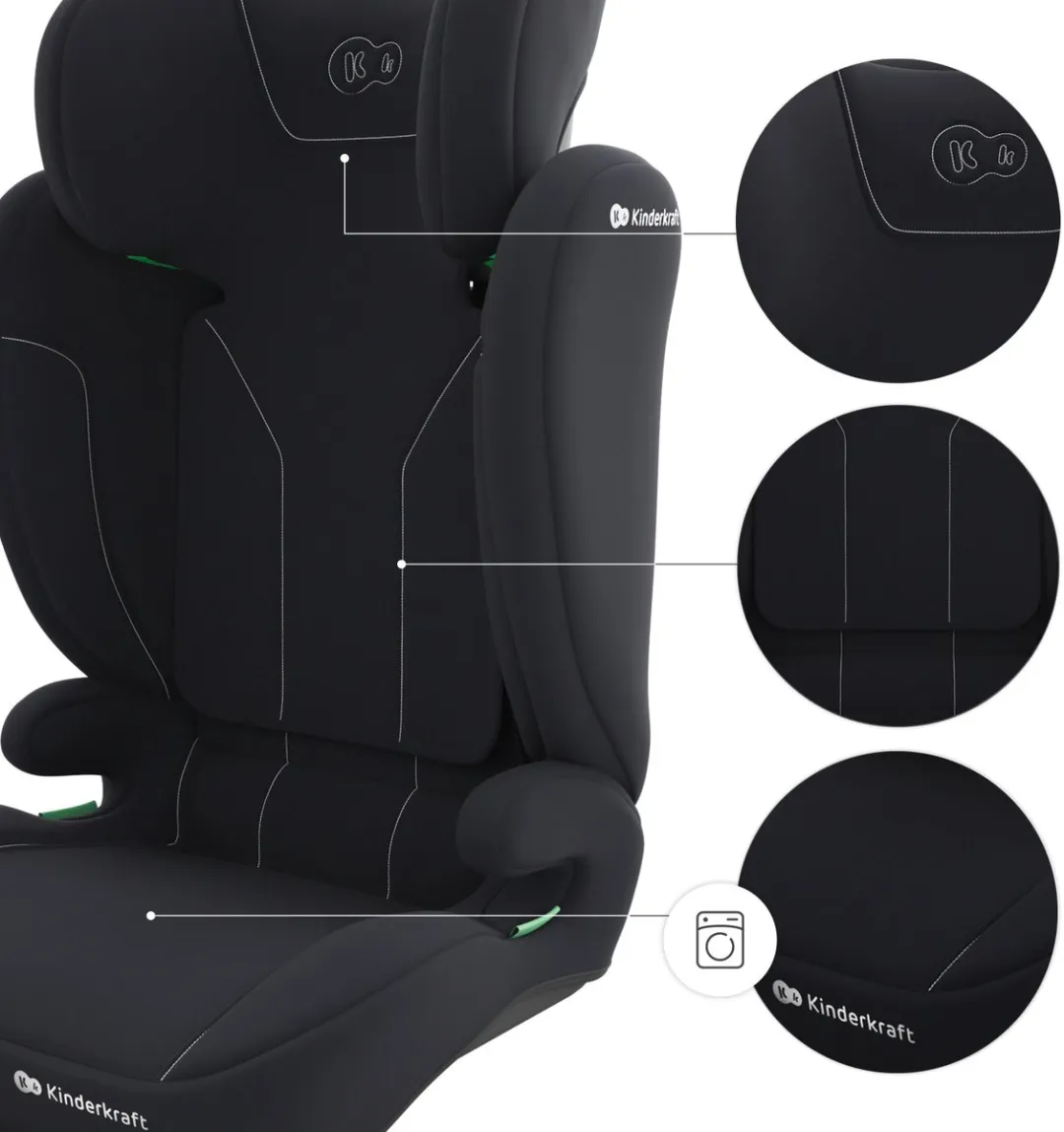 KinderKraft I-SPARK 2 PLUS i-Size Autostoel 100-150cm - Zwart