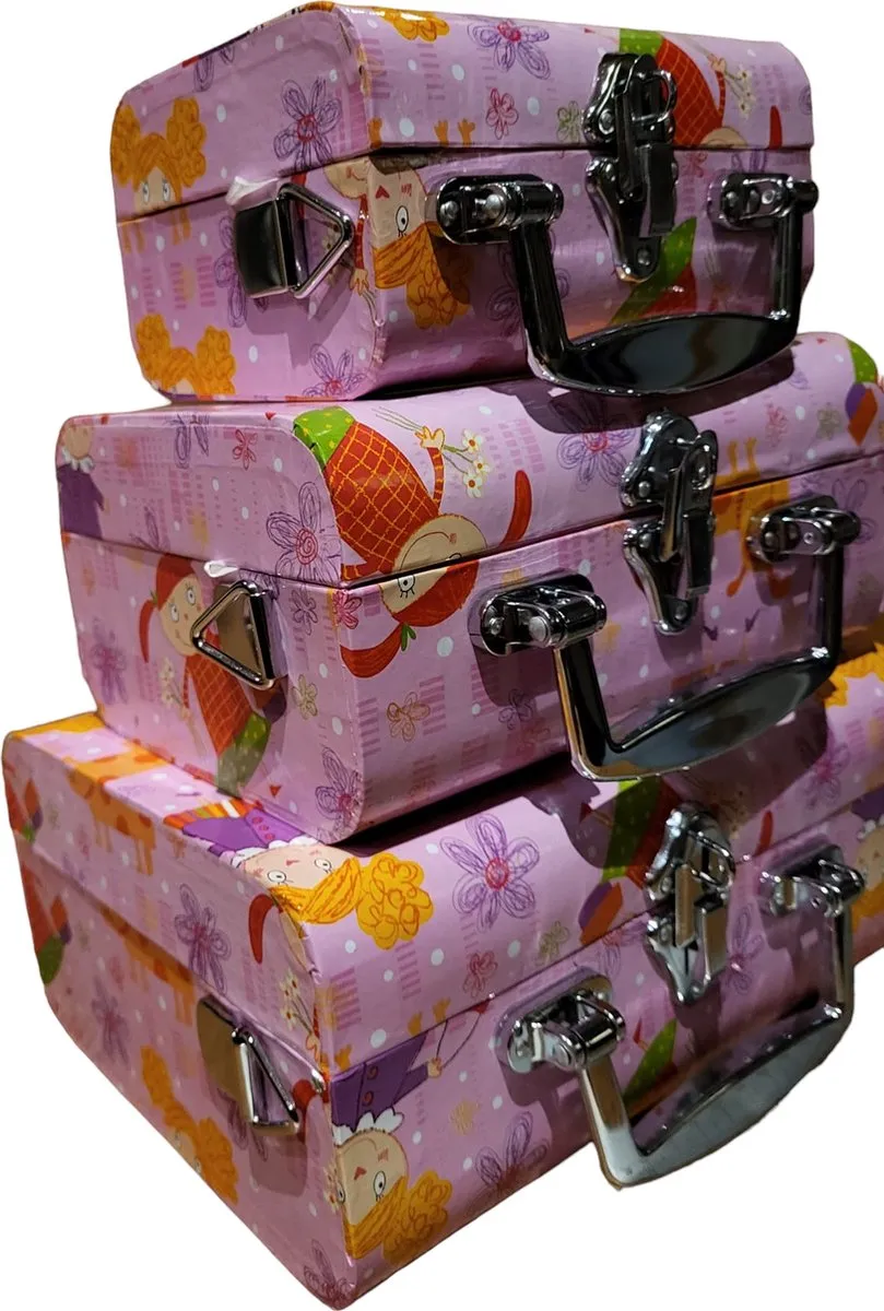 New Classic Toys 3-delige Mini Koffer Set - Roze