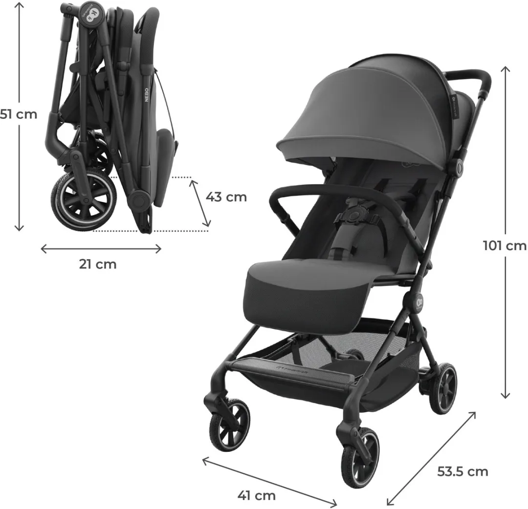 KinderKraft NEBO Buggy - Ultralicht Aluminium - Grijs