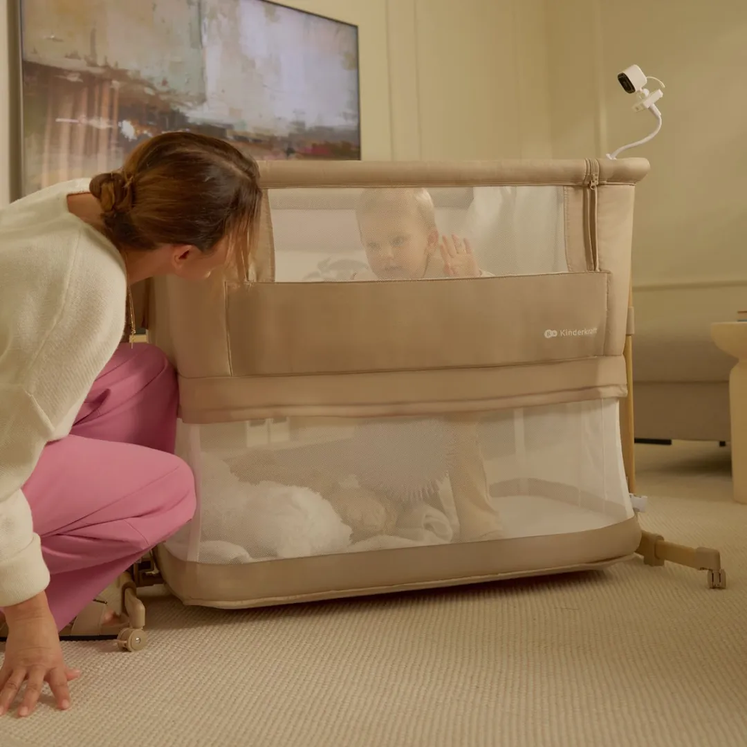 KinderKraft NESTEE GROW 2 Co-Sleeper Wieg - Lichtgrijs