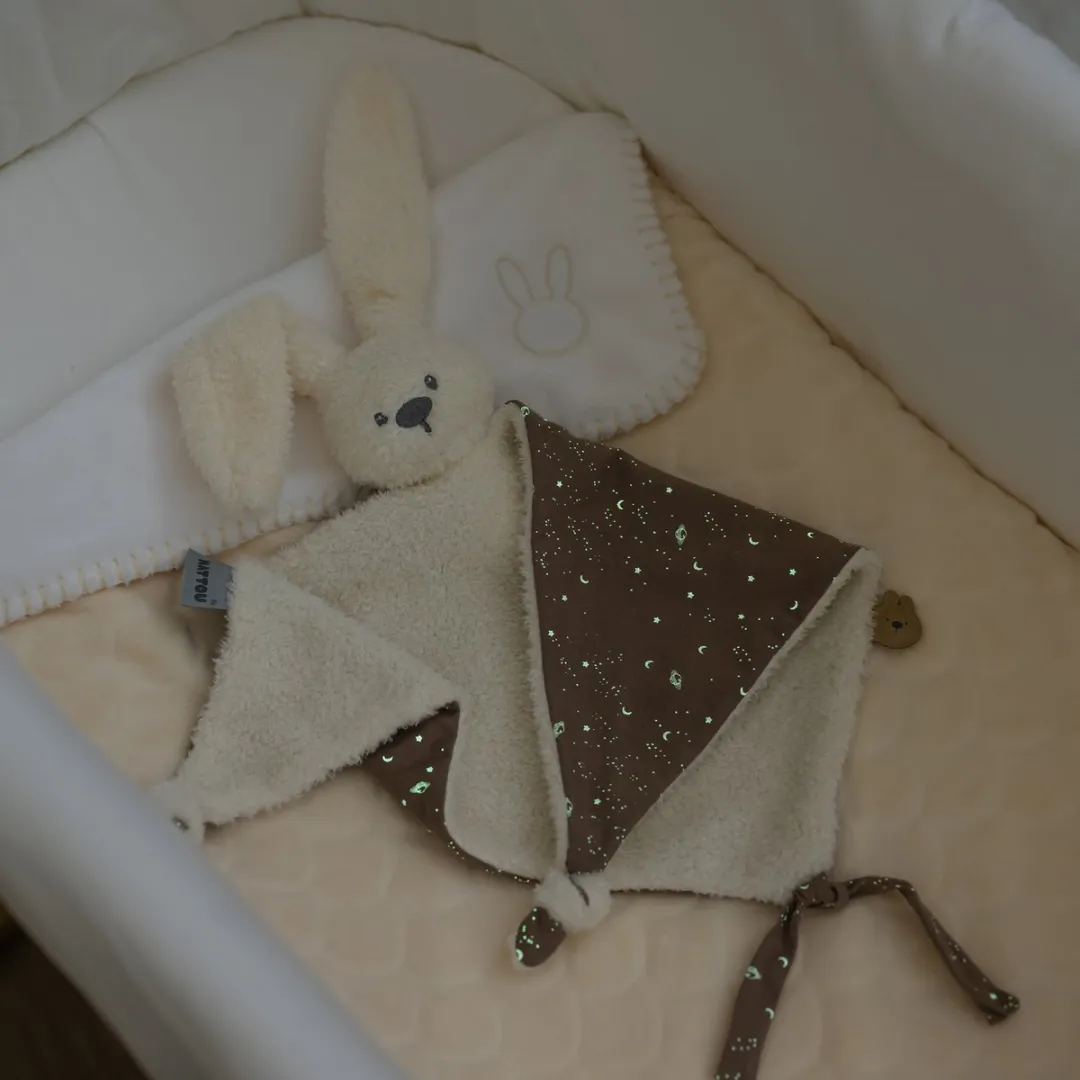 Nattou Lapidou Maxi Knuffeldoekje Konijn 65cm - Teddy Vanille