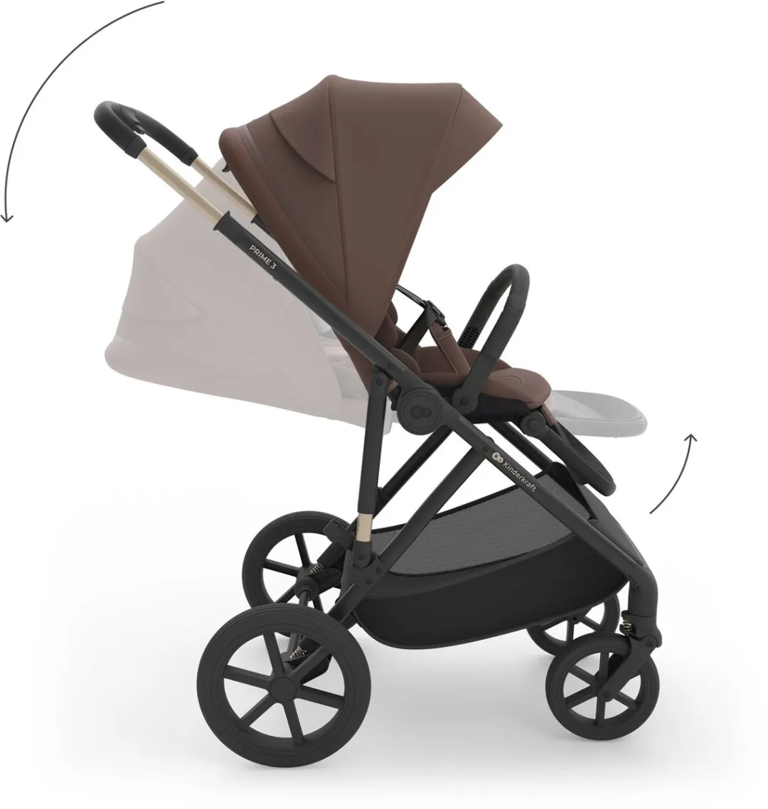 KinderKraft PRIME 3 Kinderwagen - All-terrain 22kg - Bruin