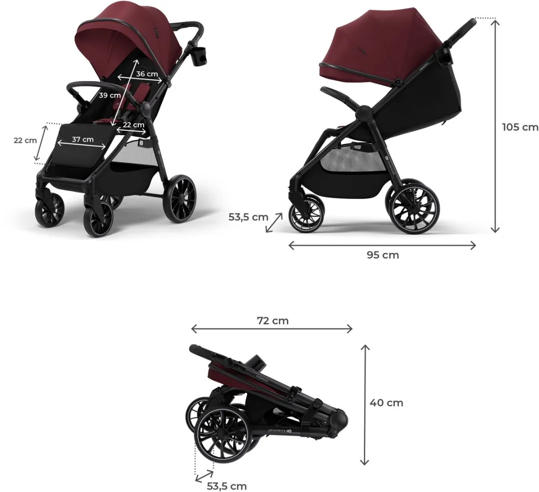 KinderKraft GRANDE 2 Buggy - Bourgogne