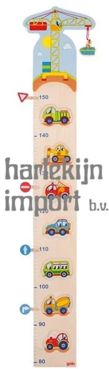 Goki Meetlat Voertuigen 96cm - Hout - 4 Pinnen - Multicolor