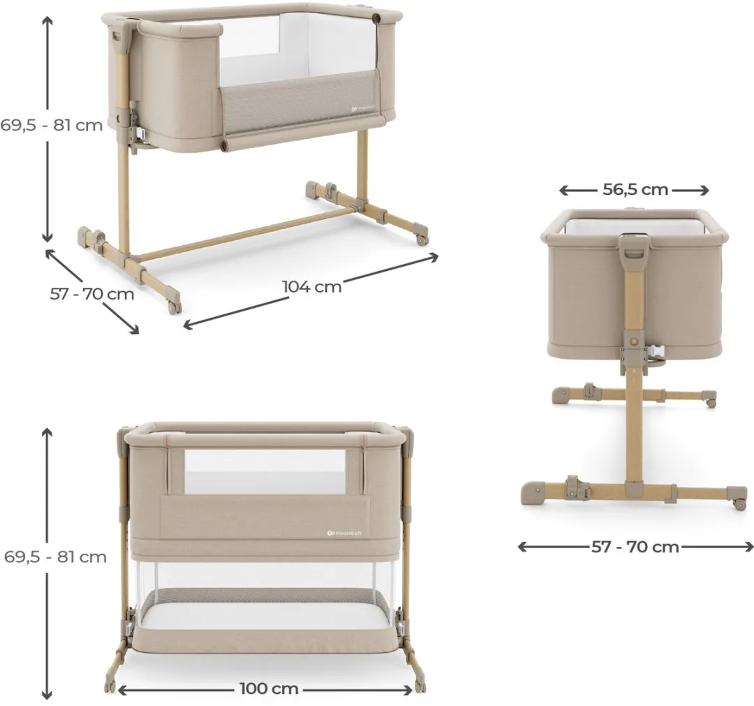 KinderKraft NESTEE GROW 2 Aanschuifwieg - Beige
