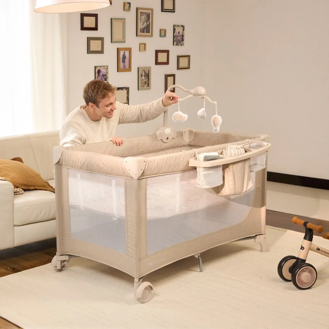 KinderKraft LEODY UP Reisbedje 2-in-1 - Beige