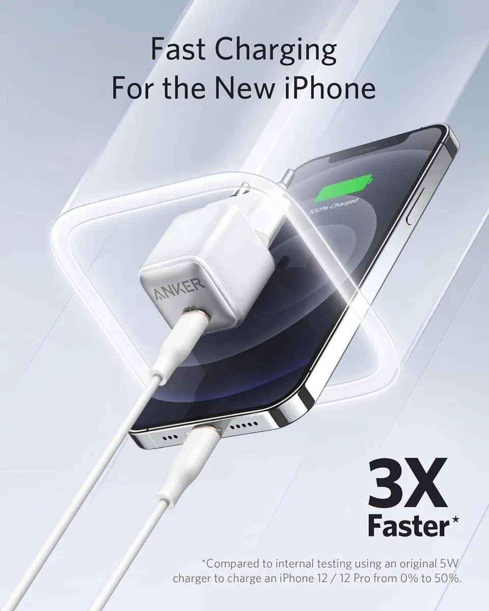Anker 512 Nano Pro Oplader 20W - 3 Stuks - Wit/Zilver