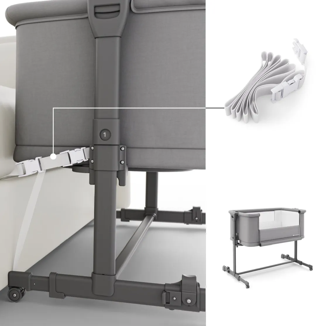 KinderKraft NESTEE GROW 2 Babywieg 3-in-1 - Donkergrijs