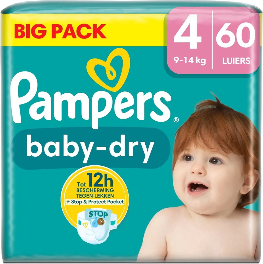 Pampers Baby Dry Maat 4 Big Pack - 60 Stuks