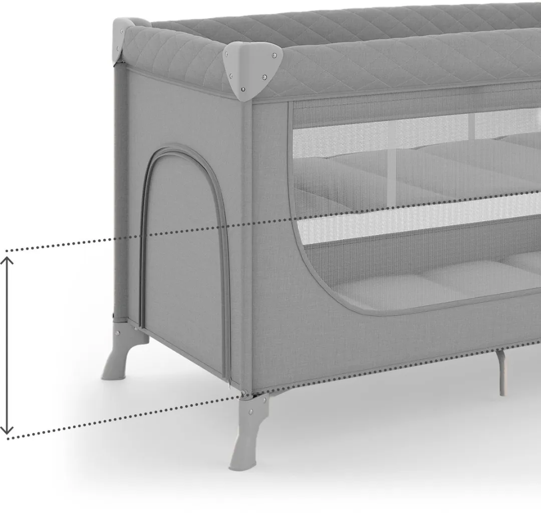 KinderKraft Leody UP Reisbedje 2-in-1 - Grijs
