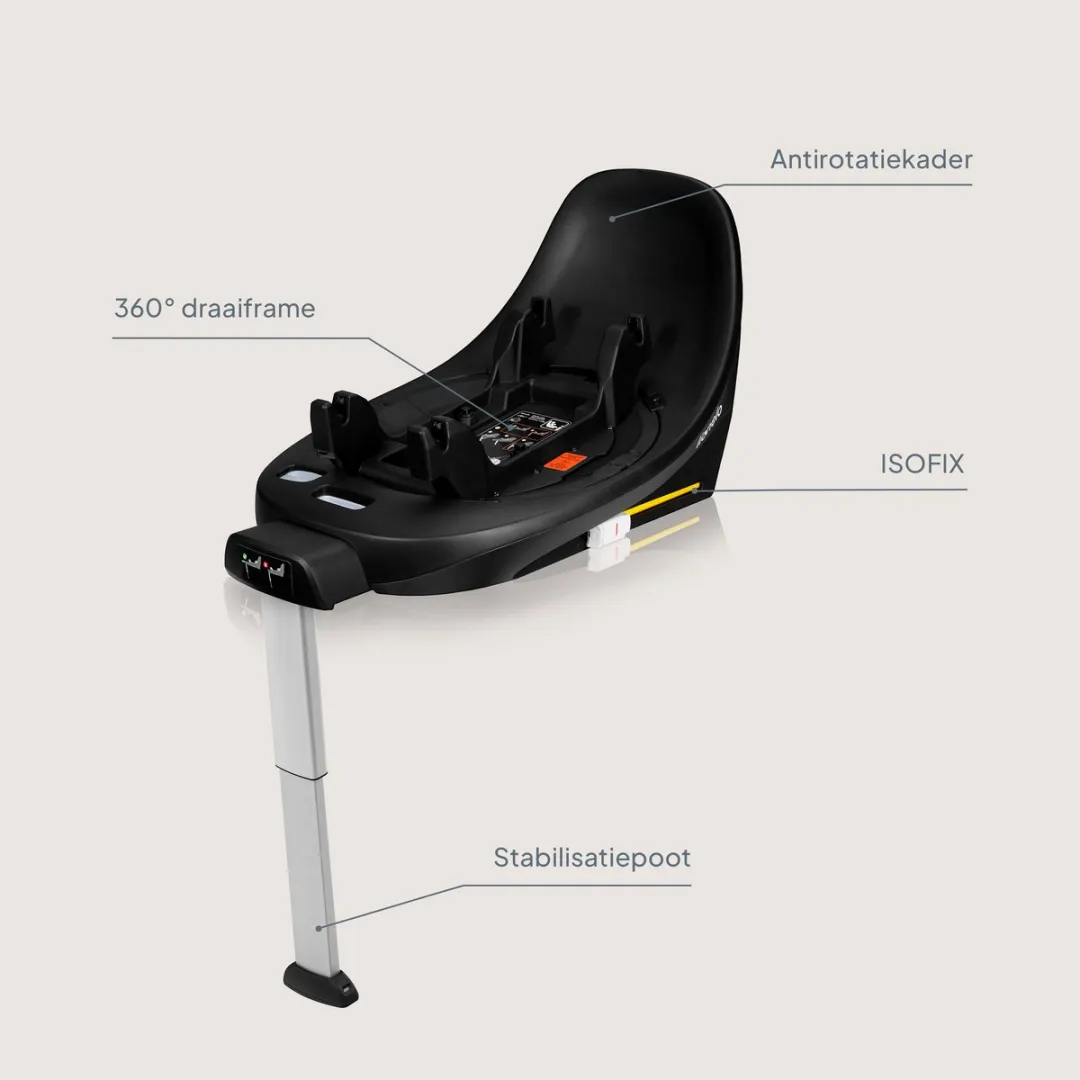 Lionelo Moxie i-Size Base - ISOFIX Autostoel - 360° Draaibaar - Zwart
