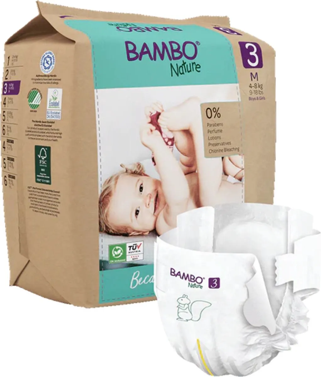 BAMBO Nature Luiers Maat 3 4-8kg - 56 Stuks (2x28)