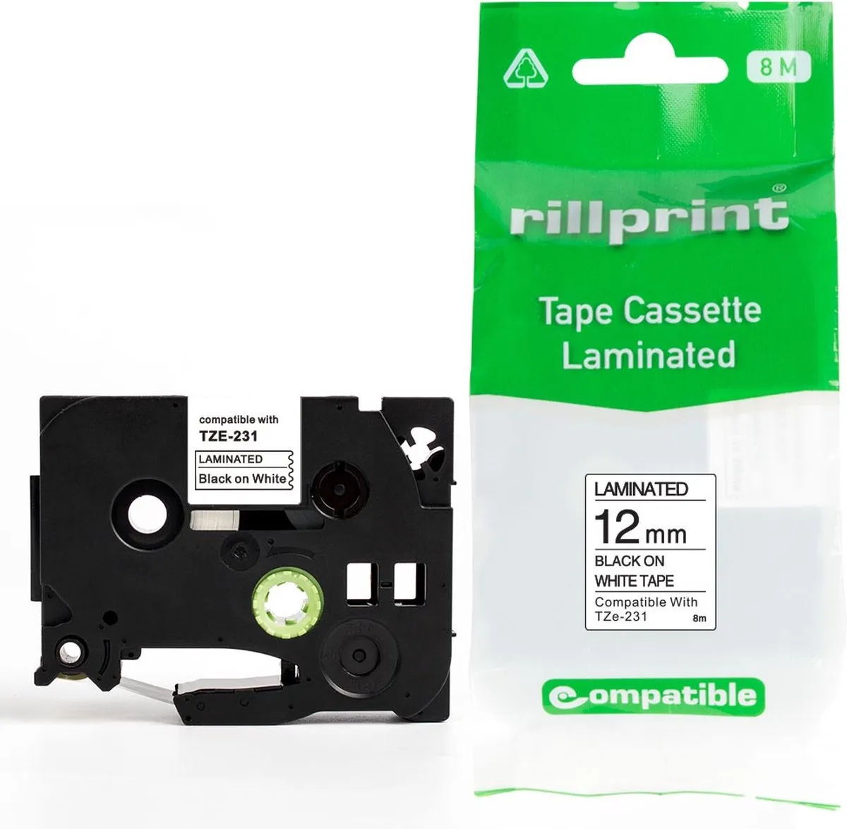 Brother Ril Bro.tapa Wit-zw 12mm-231 - 8 Stuks