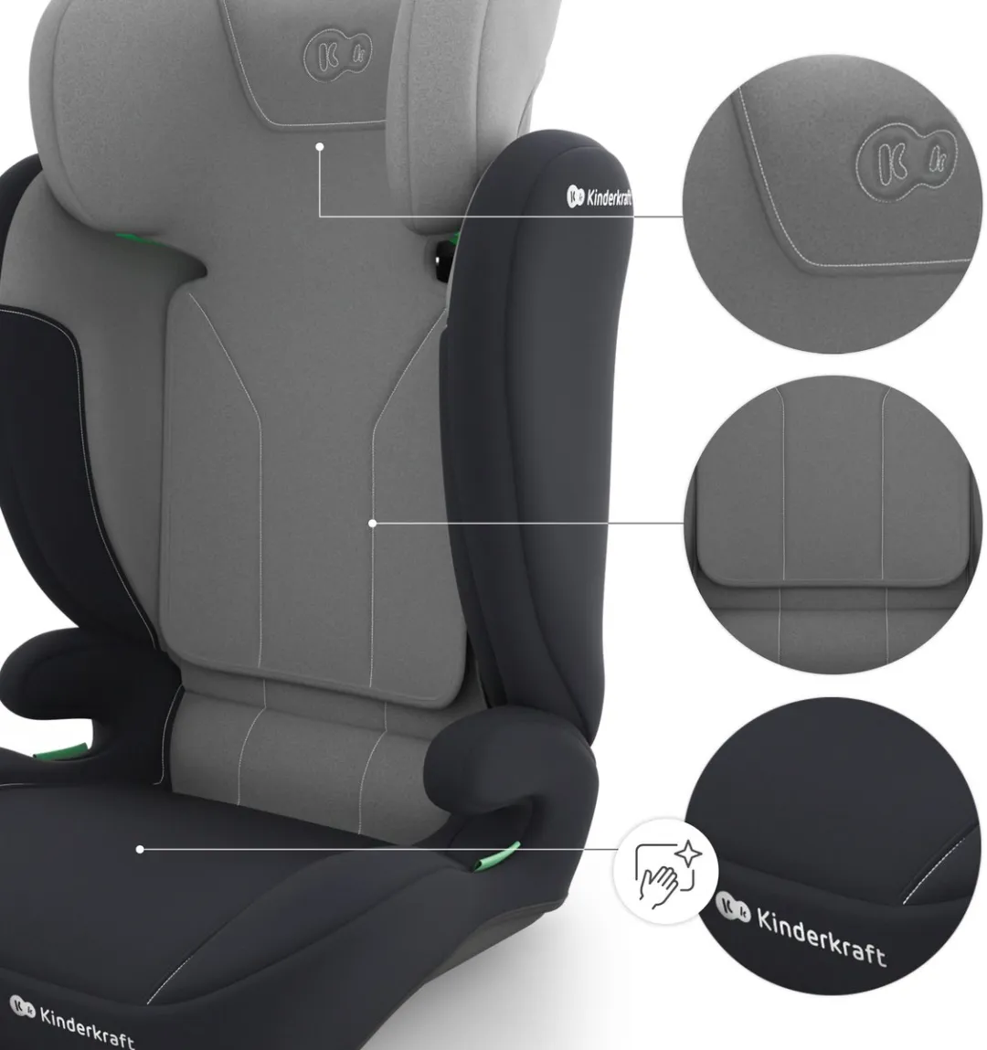 KinderKraft I-SPARK 2 PLUS Autostoel 100-150cm - Grijs