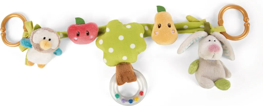 Nici Kinderwagenketting Hase und Eule 40cm