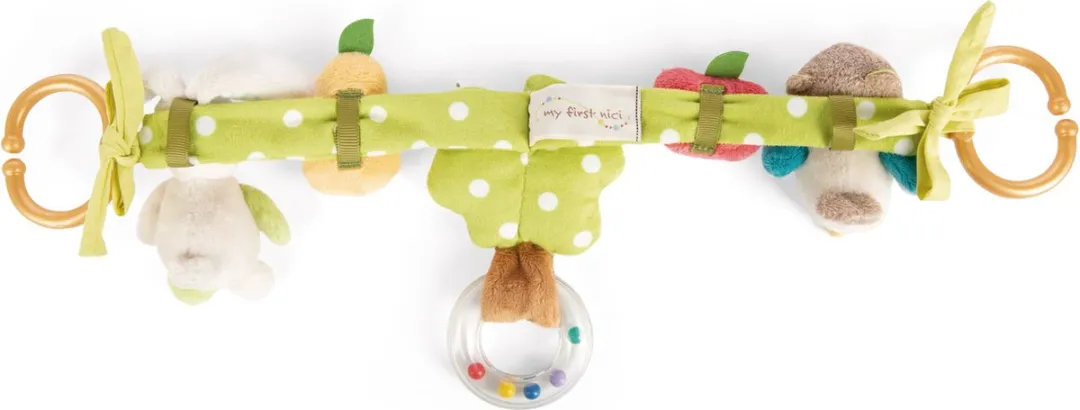 Nici Kinderwagenketting Hase und Eule 40cm - Multikleur