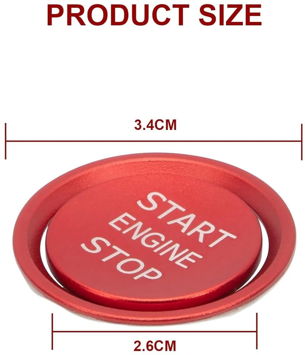 Audi Start-Stop Knop Cover Decorsticker - Rood