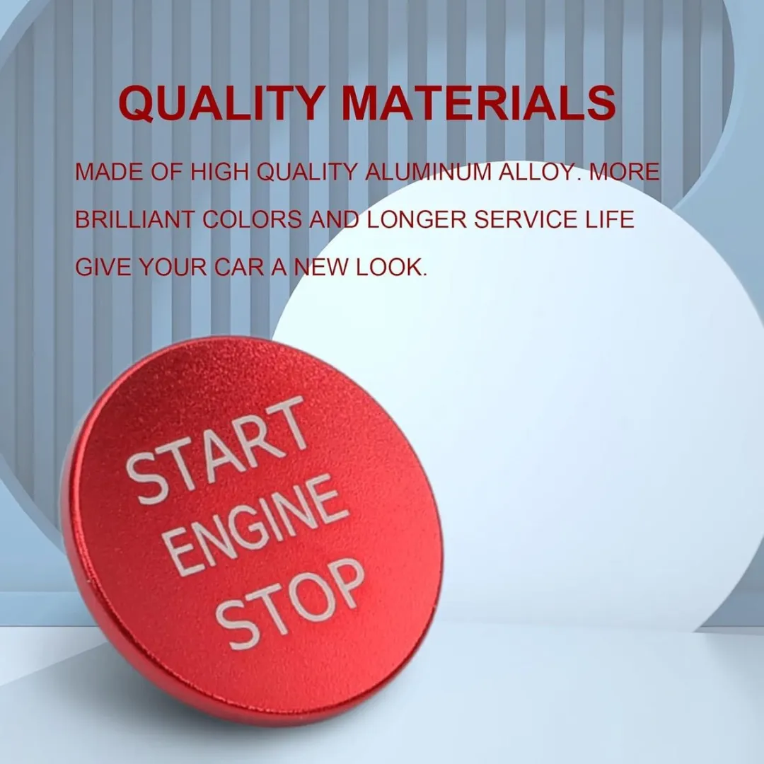 Audi Start-Stop Knop Cover Decorsticker - Rood