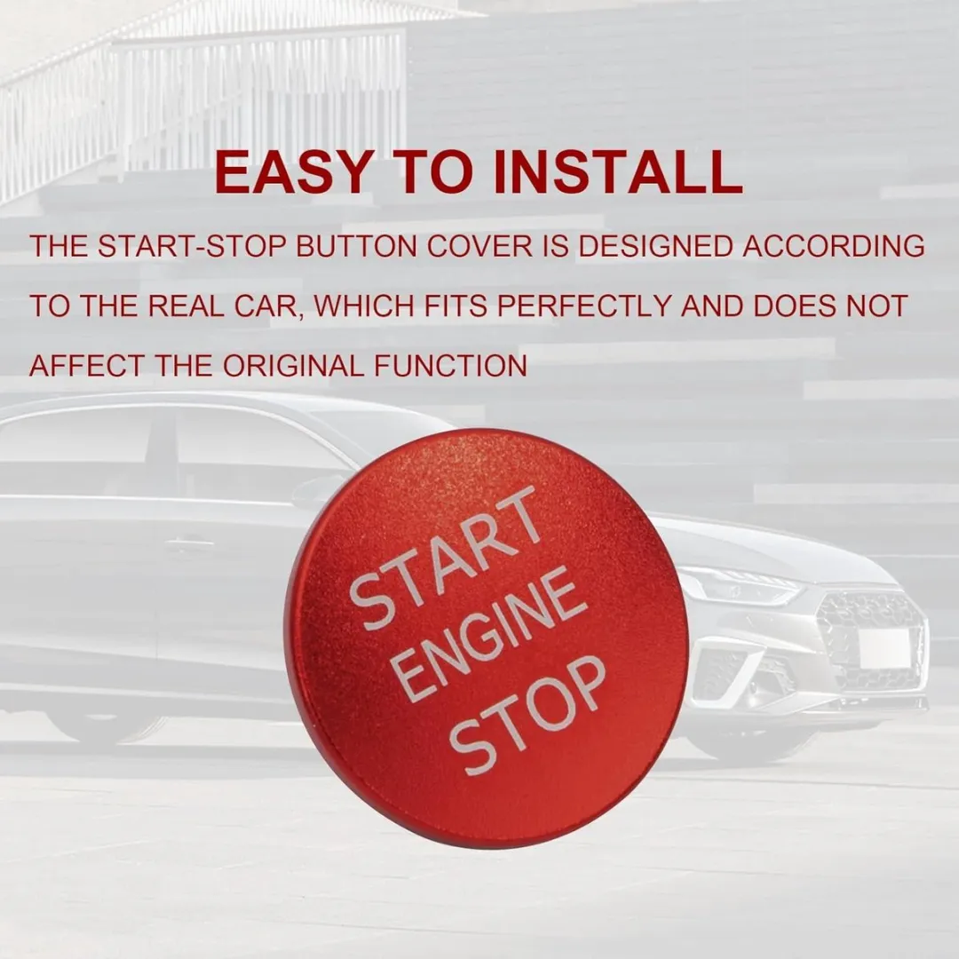 Audi Start-Stop Knop Cover Decorsticker - Rood