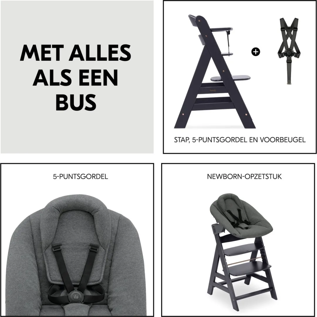 Hauck Alpha Kinderstoel Dark Grey - Newborn Set