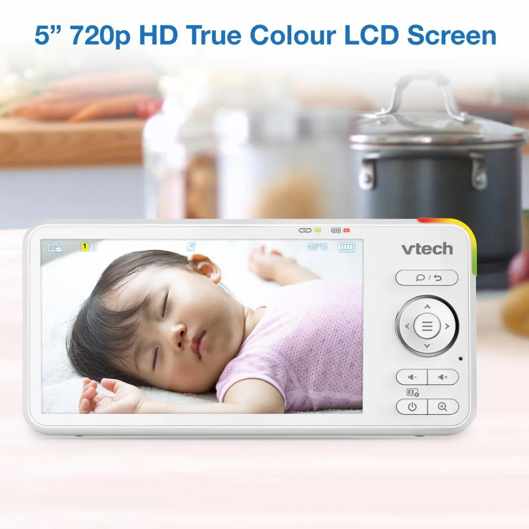 Vtech RM5756 Smart Babyfoon - 1080P Wifi Camera - 5 inch - Wit