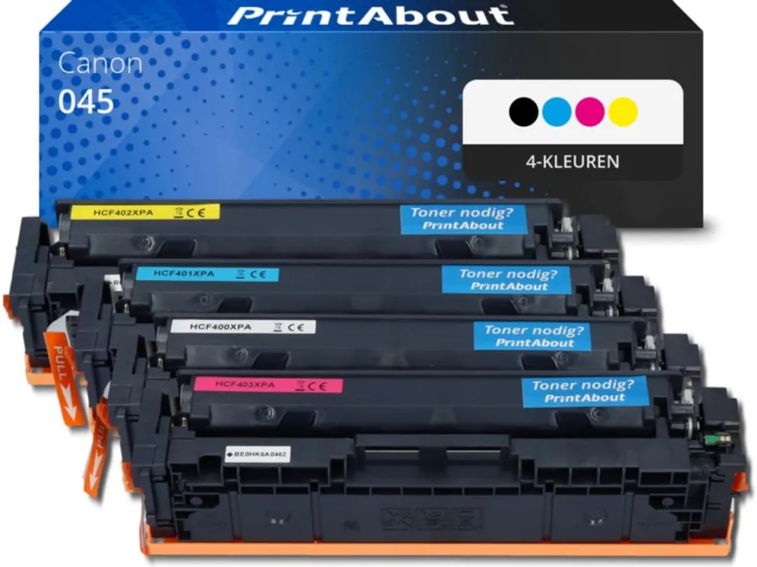 PrintAbout Toner 045 4-kleuren Voordeelbundel - 5.300 pagina's - Canon