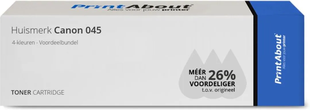 PrintAbout Toner 045 4-kleuren Voordeelbundel - 5.300 pagina's - Canon