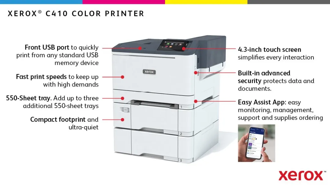 Xerox C410V_DN Kleur Laserprinter - 40 ppm - 251 Vel